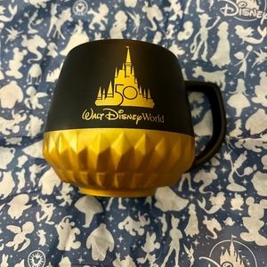 Disney Parks Authentic 50th Anniversary Starbucks Golden Mug. New with tags!